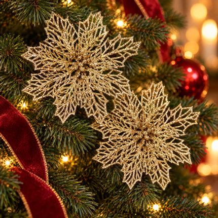 infographic opus55 hoofdafbeelding - Cheqo® Kerstbloem op Clip Set van 2