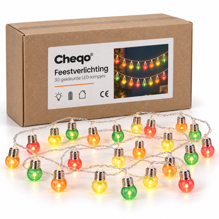 infographic opus55 verpakking - Cheqo® Feestverlichting met Gekleurde Lampjes