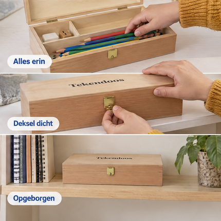 infographic opus55 infographic 6 - Cheqo® Houten Tekendoos met 3 Vakken