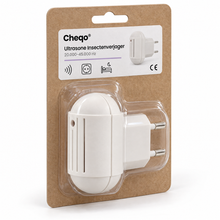 infographic opus55 verpakking - Cheqo® Ultrasone Insectenverjager voor Stopcontact