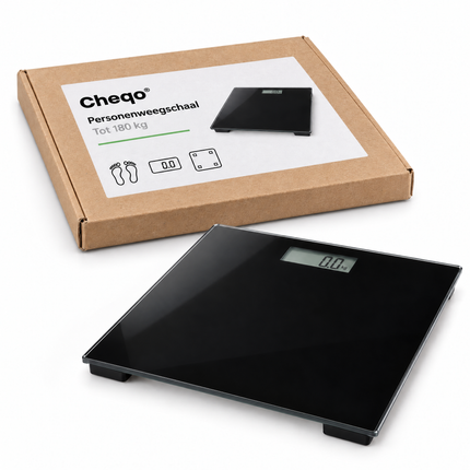 infographic opus55 verpakking - Cheqo® Digitale Personenweegschaal van Glas