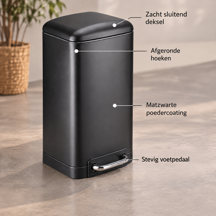infographic opus55 infographic 3 - Cheqo® Pedaalemmer 20 Liter Mat Zwart Soft Close