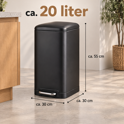 infographic opus55 infographic 4 - Cheqo® Pedaalemmer 20 Liter Mat Zwart Soft Close