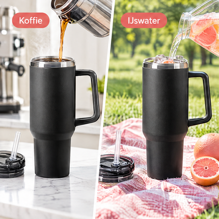 infographic opus55 infographic 4 - Cheqo® Thermosbeker met Handvat en Rietje Zwart
