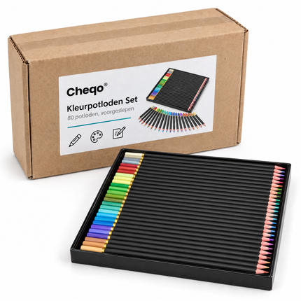 infographic opus55 verpakking - Cheqo® Kleurpotloden Set van 80