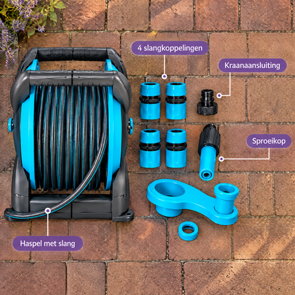 infographic opus55 infographic 2 - Cheqo® Tuinslanghaspel met Slang en Accessoires