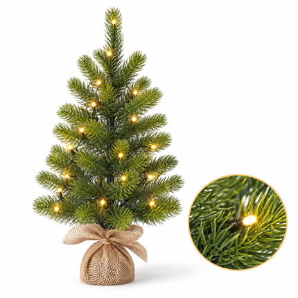 infographic opus55 hoofdafbeelding - Cheqo® Mini Kerstboom 60 cm met Verlichting Warm Wit