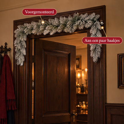 infographic opus55 infographic 2 - Cheqo® Kerstslinger 180 cm met Sneeuw zonder Verlichting