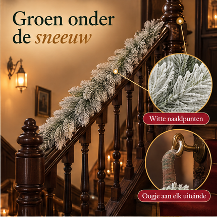 infographic opus55 infographic 3 - Cheqo® Kerstslinger 180 cm met Sneeuw zonder Verlichting
