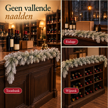 infographic opus55 infographic 4 - Cheqo® Kerstslinger 180 cm met Sneeuw zonder Verlichting