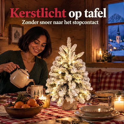 infographic opus55 infographic 1 - Cheqo® Mini Kerstboom 60 cm met Sneeuw en Verlichting Warm Wit