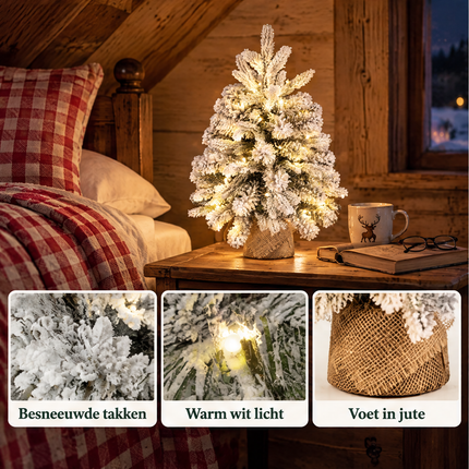 infographic opus55 infographic 4 - Cheqo® Mini Kerstboom 60 cm met Sneeuw en Verlichting Warm Wit
