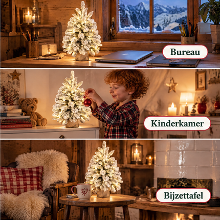 infographic opus55 infographic 6 - Cheqo® Mini Kerstboom 60 cm met Sneeuw en Verlichting Warm Wit