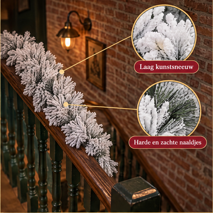 infographic opus55 infographic 2 - Cheqo® Kerstslinger 270 cm met Sneeuw zonder Verlichting