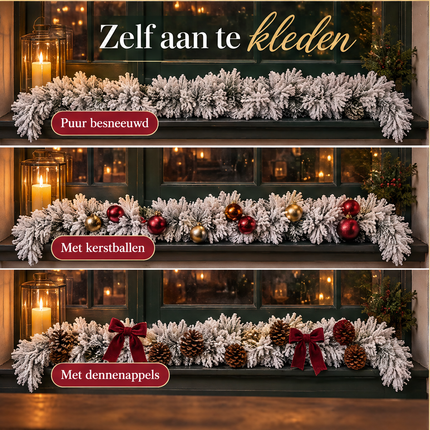 infographic opus55 infographic 4 - Cheqo® Kerstslinger 270 cm met Sneeuw zonder Verlichting