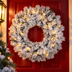 infographic opus55 hoofdafbeelding - Cheqo® Kerstkrans 60 cm met Sneeuw en 30 LED Warm Wit