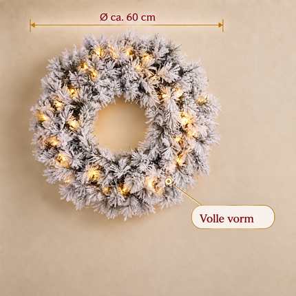 infographic opus55 infographic 5 - Cheqo® Kerstkrans 60 cm met Sneeuw en 30 LED Warm Wit