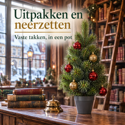 infographic opus55 infographic 1 - Cheqo® Mini Kerstboom 90 cm met Witte Naaldpuntjes zonder Verlichting