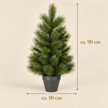 infographic opus55 infographic 6 - Cheqo® Mini Kerstboom 90 cm met Witte Naaldpuntjes zonder Verlichting