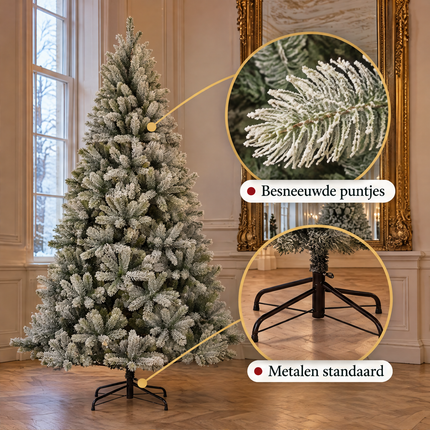 infographic opus55 infographic 3 - Cheqo® Kunstkerstboom 240 cm met Sneeuw zonder Verlichting