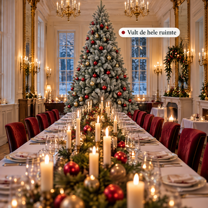 infographic opus55 infographic 6 - Cheqo® Kunstkerstboom 240 cm met Sneeuw zonder Verlichting