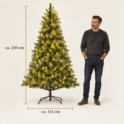 infographic opus55 infographic 4 - Cheqo® Kunstkerstboom 210 cm met Verlichting Warm Wit