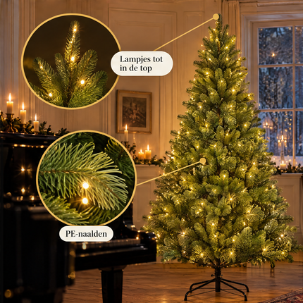 infographic opus55 infographic 5 - Cheqo® Kunstkerstboom 210 cm met Verlichting Warm Wit