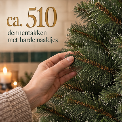 infographic opus55 infographic 6 - Cheqo® Kunstkerstboom 155 cm Ø100 cm met Witte Naaldpuntjes zonder Verlichting