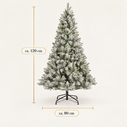 infographic opus55 infographic 5 - Cheqo® Kunstkerstboom 120 cm Ø80 cm met Sneeuw zonder Verlichting