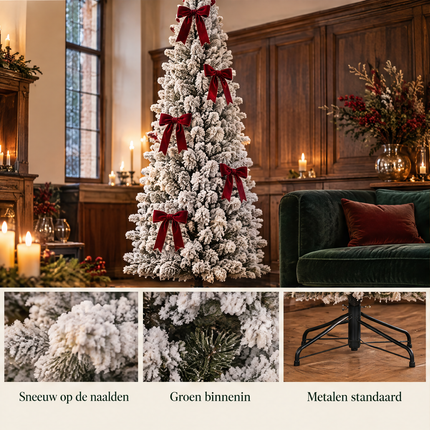 infographic opus55 infographic 4 - Cheqo® Kunstkerstboom 230 cm met Sneeuw zonder Verlichting