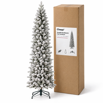 infographic opus55 verpakking - Cheqo® Kunstkerstboom 230 cm met Sneeuw zonder Verlichting