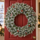 infographic opus55 hoofdafbeelding - Cheqo® Kerstkrans 60 cm met Sneeuw zonder Verlichting