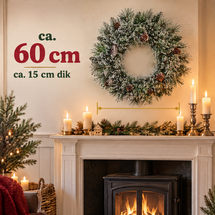 infographic opus55 infographic 5 - Cheqo® Kerstkrans 60 cm met Sneeuw zonder Verlichting