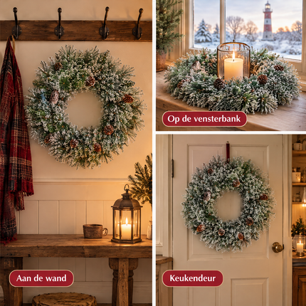 infographic opus55 infographic 6 - Cheqo® Kerstkrans 60 cm met Sneeuw zonder Verlichting