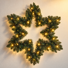 infographic opus55 hoofdafbeelding - Cheqo® Kerstkrans 60 cm Ster met Verlichting Warm Wit