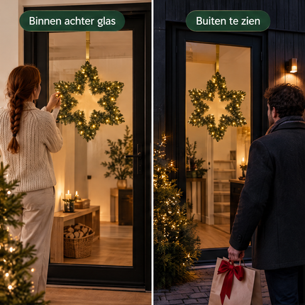 infographic opus55 infographic 2 - Cheqo® Kerstkrans 60 cm Ster met Verlichting Warm Wit