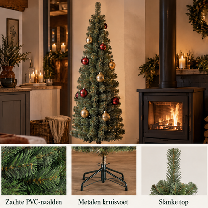 infographic opus55 infographic 3 - Cheqo® Kunstkerstboom 185 cm Ø55 cm zonder Verlichting