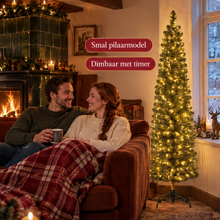 infographic opus55 infographic 1 - Cheqo® Kunstkerstboom 185 cm Ø55 cm met Verlichting Warm Wit