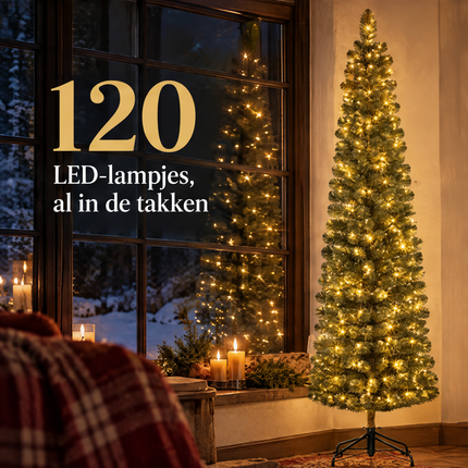 infographic opus55 infographic 4 - Cheqo® Kunstkerstboom 185 cm Ø55 cm met Verlichting Warm Wit