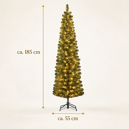 infographic opus55 infographic 6 - Cheqo® Kunstkerstboom 185 cm Ø55 cm met Verlichting Warm Wit