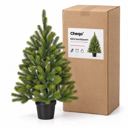 infographic opus55 verpakking - Cheqo® Mini Kerstboom 90 cm zonder Verlichting