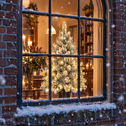 infographic opus55 infographic 1 - Cheqo® Mini Kerstboom 90 cm met Sneeuw en Verlichting Warm Wit