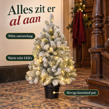 infographic opus55 infographic 2 - Cheqo® Mini Kerstboom 90 cm met Sneeuw en Verlichting Warm Wit