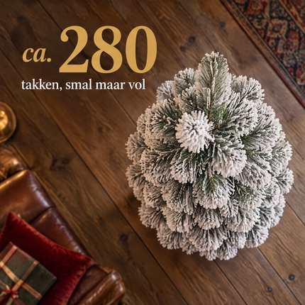 infographic opus55 infographic 4 - Cheqo® Kunstkerstboom 185 cm Ø55 cm met Sneeuw zonder Verlichting
