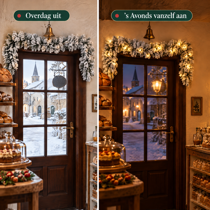 infographic opus55 infographic 2 - Cheqo® Kerstslinger 180 cm met Sneeuw en 30 LED Warm Wit
