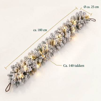 infographic opus55 infographic 4 - Cheqo® Kerstslinger 180 cm met Sneeuw en 30 LED Warm Wit