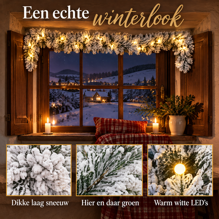 infographic opus55 infographic 6 - Cheqo® Kerstslinger 180 cm met Sneeuw en 30 LED Warm Wit