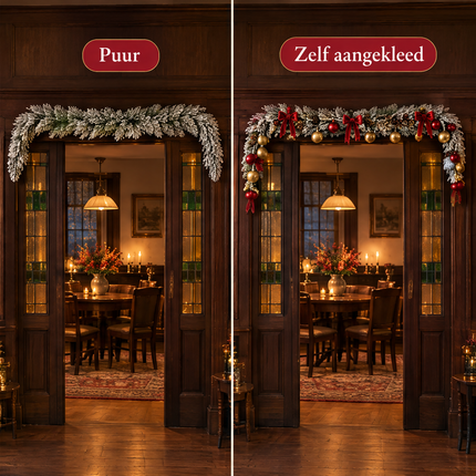 infographic opus55 infographic 3 - Cheqo® Kerstslinger 270 cm met Sneeuw zonder Verlichting