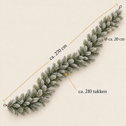 infographic opus55 infographic 4 - Cheqo® Kerstslinger 270 cm met Sneeuw zonder Verlichting