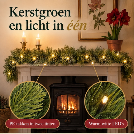 infographic opus55 infographic 1 - Cheqo® Kerstslinger 180 cm Groen met 30 LED Warm Wit